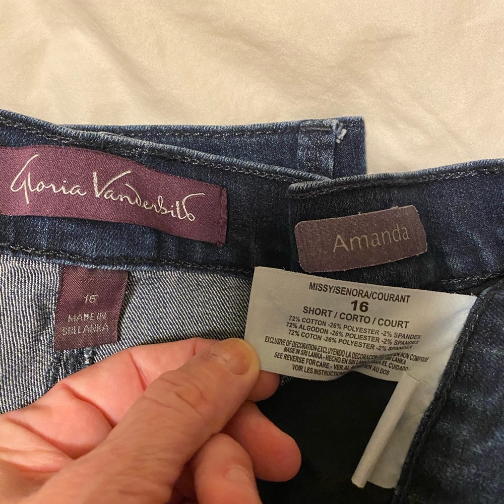 Gloria Vanderbilt (Amanda) Jeans Size 16 Short - Picture 3 of 3